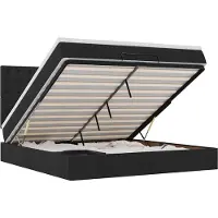 vidaXL Ottoman-Bett mit Matratze & LEDs Schwarz 180x200 cm Stoff