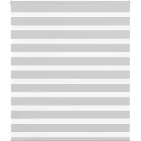 vidaXL Doppelrollo Hellgrau 130x150 cm Stoffbreite 125,9 cm Polyester