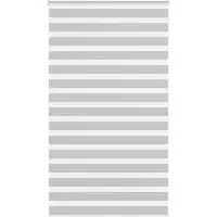 vidaXL Doppelrollo Hellgrau 135x200 cm Stoffbreite 130,9 cm Polyester