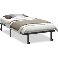 vidaXL Bettgestell ohne Matratze Klappbar Schwarz 100x190 cm Stahl