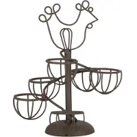 Clayre & Eef Eierhalter Ø 17x23 cm Braun Metall Huhn