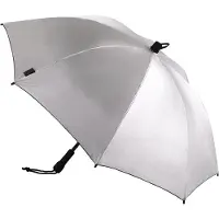 Euroschirm Stockregenschirm "Swing, silber", geringes Gewicht, mit Schultertragegurt an der Hülle und UV-Schutz 50+