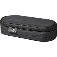 Herlitz Etui, Weiches Federmäppchen, Polyester, Schwarz, Einfarbig, Reißverschluss, 90 mm