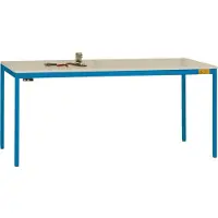 Manuflex LD1113.5007 ESD ESD-Arbeitstisch UNIDESK mit Kautschukplatte, Gestell Brillantblau RAL 5007, BxTxH = 2000 x 800 x 720-730 mm Brillantblau (RAL 5007)