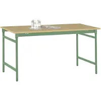 Manuflex BB3065.6011 Beistelltisch BASIS stationär mit Multiplex-Tischplatte in Resedagrün RAL 6011, BxTxH: 1500 x 800 x 780 mm Resedagrün (RAL 6011)