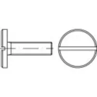 Toolcraft 119043 Flachkopfschrauben M6 8 mm Schlitz DIN 923 Stahl galvanisch verzinkt 100 St.