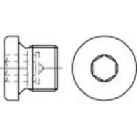 Toolcraft DIN 908 Verschlussschraube Feingewinde VG M14x1,5 Edelstahl A4 blank Innensechskant m. Bund