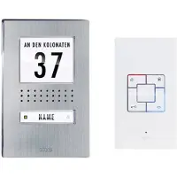 M-E modern-electronics ADV 1141 Vistadoor Türsprechanlage Kabelgebunden Komplett-Set Edelstahl, Weiß (41165)