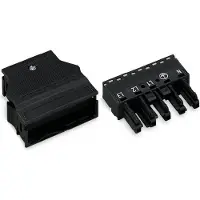 Wago 770-105 Buchse,mit Zugentlastungsgehäuse,5-polig,schwarz 770105 - 25 Stück