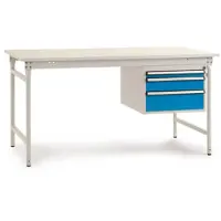 Manuflex BB5267.2001 Komplett-Beistelltisch BASIS stationär mit Kunststoff-Platte + Gehäuse-Unterbau, BxTxH: 1000 x 800 x 780 mm Rotorange (RAL 2001)