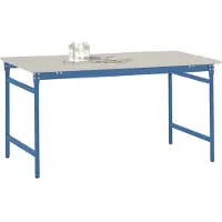 Manuflex BB3061.5007 Beistelltisch BASIS stationär mit Melamin-Tischplatte in Brillantblau RAL 5007, BxTxH: 1500 x 800 x 780 mm Brillantblau (RAL 5007)