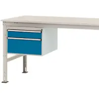 Manuflex ZB4563.0002 Gehäuse-Unterbau Stationär, Nutzhöhe 300 mm mit 2 Schubfächer. Für Tischtiefe 1000 mm