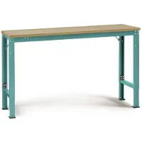 Manuflex Grundtisch UNIVERSAL Spezial, 1750 x 800 mm, Multiplex natur, wasserblau