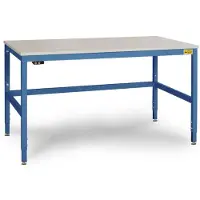 Manuflex LC3918.5007 ESD ESD-Arbeitstisch CANTOLAB Spezial mit Melaminplatte, BxTxH = 1600 x 800 x 752-952 mm Brillantblau (RAL 5007)
