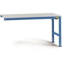 Manuflex LU6056.5007 ESD ESD-Arbeitstisch UNIVERSAL Standard Anbautisch mit Kunststoffplatte, BxTxH = 1500 x 800 x 766-876 mm Brillantblau (RAL 5007)