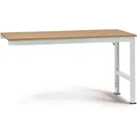 Manuflex AU6075.7035 Arbeits-Anbautisch UNIVERSAL Standard mit Multiplexplatte, BxTxH = 1500 x 1200 x 760-870 mm Lichtgrau (RAL 7035)