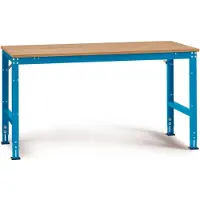 Manuflex AU4105.5012 Arbeits-Grundtisch UNIVERSAL Standard mit Multiplexplatte, BxTxH = 1750 x 1200 x 760-870 mm Licht-Blau (RAL 5012)