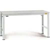 Manuflex LU4143.7035 ESD ESD-Arbeitstisch UNIVERSAL Standard Grundtisch mit Kautschukplatte, BxTxH = 2500 x 800 x 760-870 mm Lichtgrau (RAL 7035)