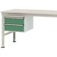 Manuflex ZB4513.6011 Gehäuse-Unterbau Stationär, Nutzhöhe 300 mm mit 2 Schubfächer. Für Tischtiefe 1000 mm