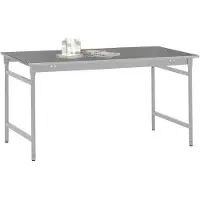 Manuflex BB3014.9006 Beistelltisch BASIS stationär mit Blechbelag-Platte in Alusilber ähnlich RAL 9006, BxTxH: 1000 x 600 x 780 mm Alusilber