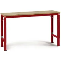 Manuflex AU7135.3003 Arbeits-Grundtisch UNIVERSAL Spezial mit Multiplexplatte, BxTxH = 2000 x 1200 x 722-1022 mm Rubin-Rot