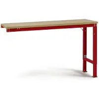 Manuflex AU8135.3003 Arbeits-Anbautisch UNIVERSAL Spezial mit Multiplexplatte, BxTxH = 2000 x 1200 x 722-1022 mm Rubin-Rot