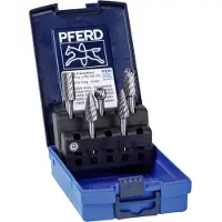 PFERD TOOLS Hartmetall Hochleistungsfrässtift Set 1912 INOX 5-tlg. Ø 12mm Schaft-Ø 6mm für Edelstahl
