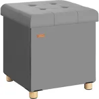 Casaria Sitzhocker mit Stauraum Samt Anthrazit