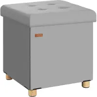 Casaria Sitzhocker mit Stauraum Samt Grau