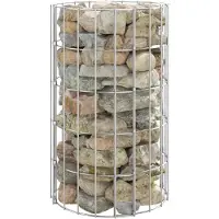 vidaXL Gabionen-Säule Rund Verzinkter Stahl Ø30x50 cm