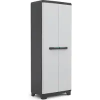 Keter Linear Cabinet, Grau, Silber, 4 Regale, Bodenstehend, Universal, 2 Tür(en), Drehtür