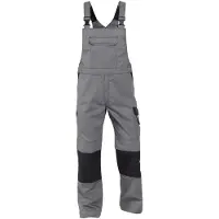 Dassy Wilson Zweifarbige Multinorm Latzhose mit Kniepolstertaschen - grafitgrau/schwarz - 56