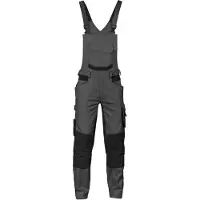 Dassy Tronix Latzhose mit Stretch und Kniepolstertaschen - anthrazitgrau/schwarz - 54