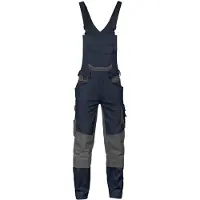 Dassy Tronix Latzhose mit Stretch und Kniepolstertaschen - nachtblau/anthrazitgrau - 56