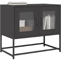 vidaXL TV-Schrank Schwarz 68x39x60,5 cm Kaltgewalzter Stahl
