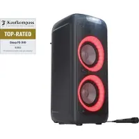 Sharp PS-949 Bluetooth Party-Lautsprecher, 200 Watt, 13 Stunden Spielzeit, Super Bass, LED-Lichteffekte, Mikrofon, schwarz