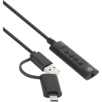 Manhattan 153560, Schwarz, USB-C & USB-A, USB-A & 3.5 mm, Männlich, Weiblich, Polyvinylchlorid (PVC)