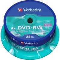 Verbatim Dvd-rw 4.7gb 4x Geschwindigkeit 25 Einheiten