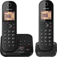 Panasonic DECT KX-TGC422, Anrufbeantworter, Strahlungsarm, Farbe: Schwarz