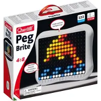 Quercetti Nadelmosaik m. LED Kerze - Peg Brite - 122 Teile - 180 - - One Size - Motorikspielzeug
