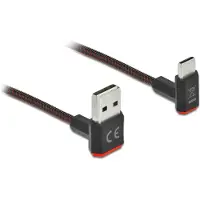 DeLOCK EASY-USB 2.0 Kabel Typ-A Stecker zu USB Type-C Stecker gewinkelt oben / unten 0,5 m schwarz, 0,5 m, USB A, USB C, USB 2.0, Schwarz