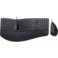 Perixx PERIDUO-505B, DE, Tastatur- und Maus Set, USB-Kabel, ergonomisch, schwarz