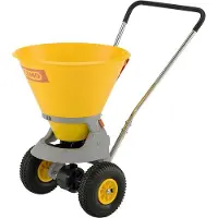 Cemo Streuwagen , Behältervolumen 20 l, Streubreite 1-4 m, Streumenge 6-stufig einstellbar, klappbarer Stützfuß, Schiebegriff höhenverstellbar