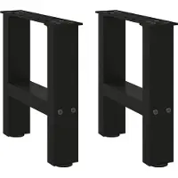 vidaXL Couchtischbeine Schwarz 2 Stk. 30x(30-31) cm Stahl