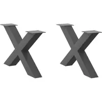 vidaXL Couchtischbeine X-Form 2 Stk. Anthrazit 70x(42-43) cm Stahl