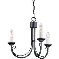 Elstead Lighting Chartwell Kronleuchter E14 3-fach Schwarz, Made in UK