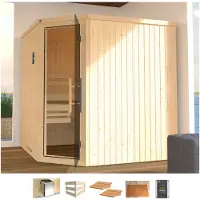Weka Elementsauna VARBERG 3 GT inkl. 7,5 kW BioS-Ofenset x B x T x H x 194 x 194 x 199