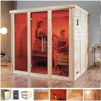 Weka Design-Sauna KEMI PANORAMA 3 inkl. 7,5 kW OS-Ofenset x B x T x H x 211 x 210 x 200