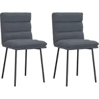 vidaXL Esszimmerstühle 2 Stk. Dunkelgrau Samt