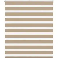 vidaXL Doppelrollo Sandbraun 135x150 cm Stoffbreite 130,9 cm Polyester